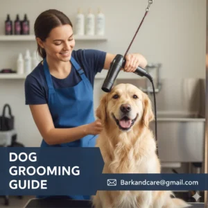 "Step-by-step guide for grooming a dog, including brushing, bathing, and trimming.