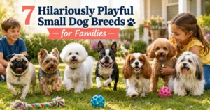 Hilariously playful small dog breeds for families playing together outdoors