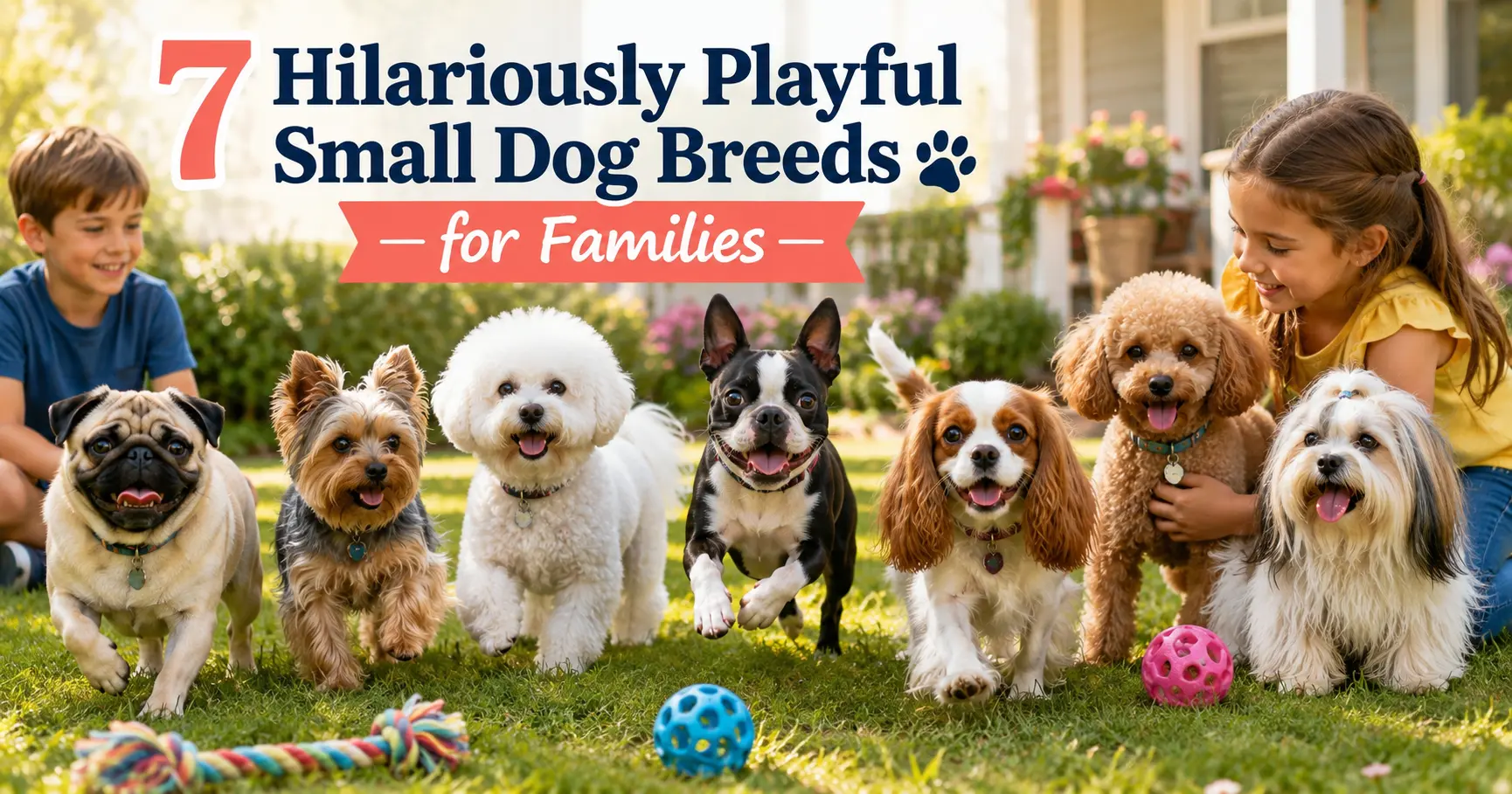 Hilariously playful small dog breeds for families playing together outdoors