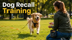 Dog recall training teaches your dog to return to you immediately when called, even when exciting distractions are nearby.