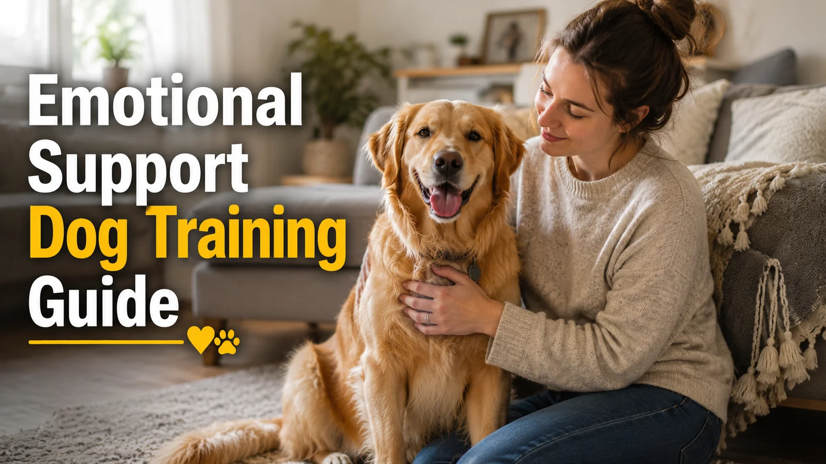 Emotional support dog training guide with steps, obedience tips, ESA vs service dog differences, legal basics, and practical advice.