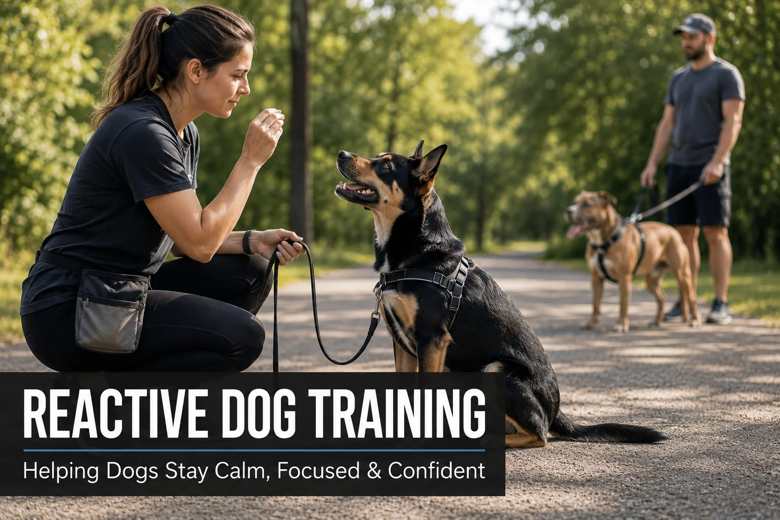 Reactive dog training with positive reinforcement in a park