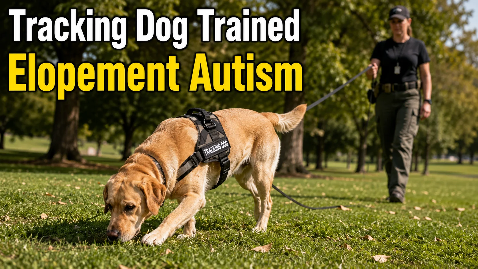 Learn how a tracking dog trained for autism-related elopement is developed, trained, and handled safely using reward-based methods.
